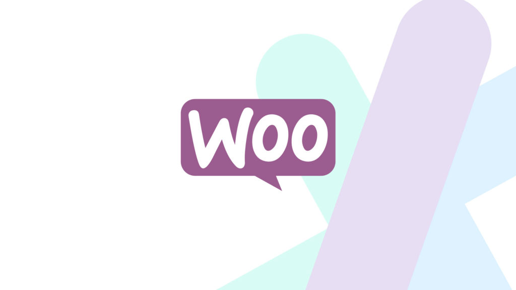 WooCommerce banner med logo og duse farger i bakgrunnen.